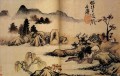 Shitao bath horses 1699 old China ink